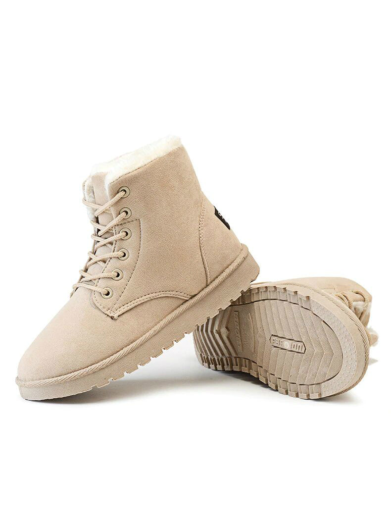 Winter Boots Suede Ankle Snow Boots Female Warm Fur