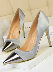 Silk Stitching Pointed High Heels