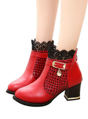 Women Boots Thick Heel Platform Shoes Buckle