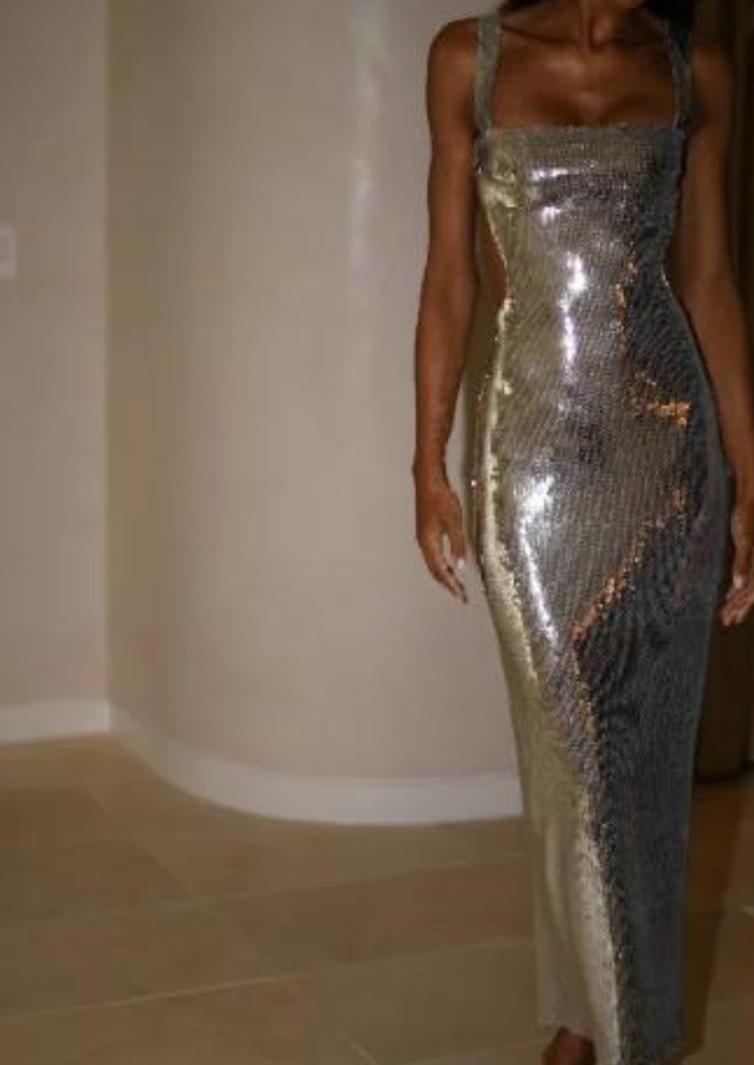 Silver maxi dress