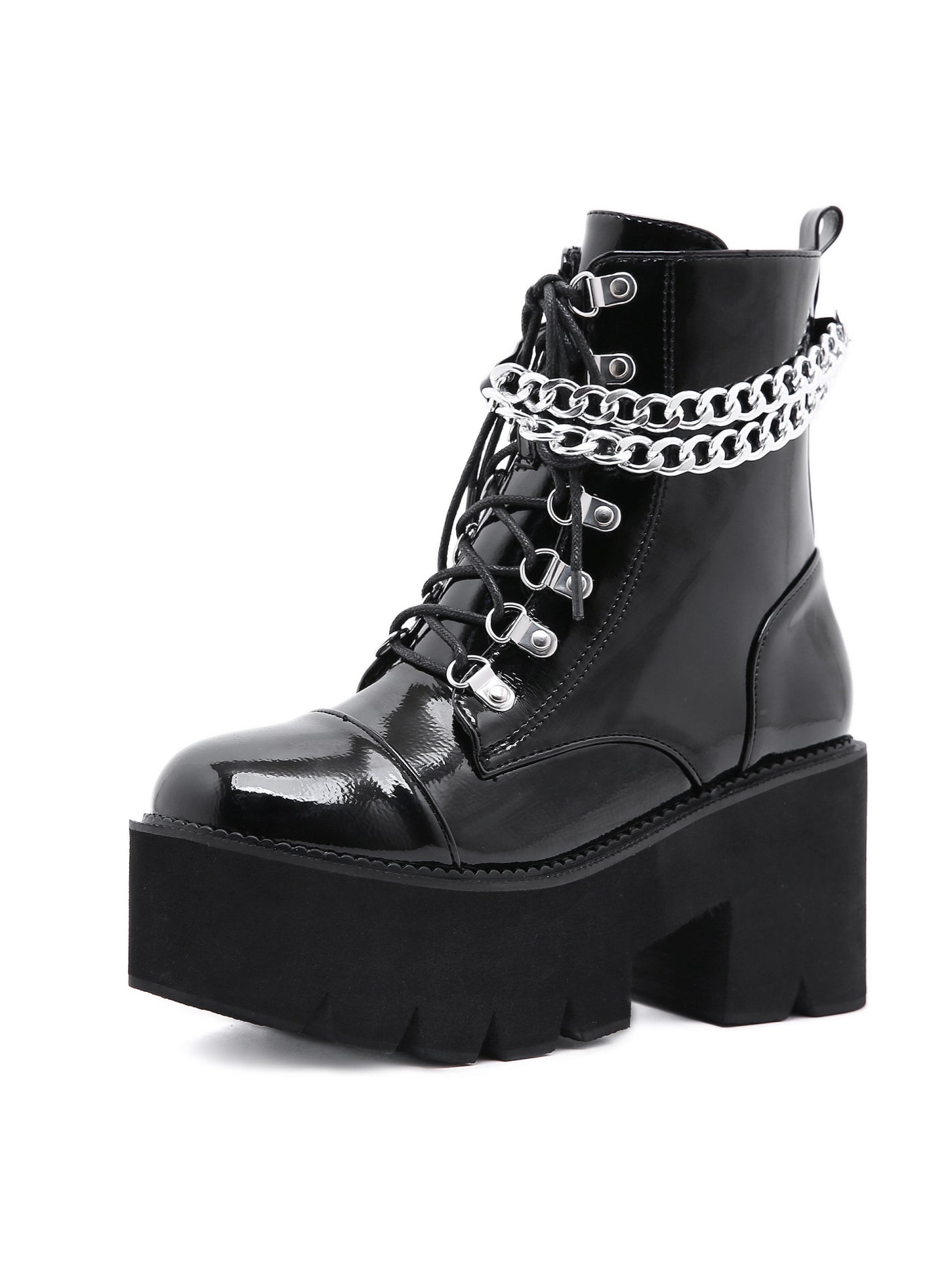 Thick Chain Platform High Heel Boot