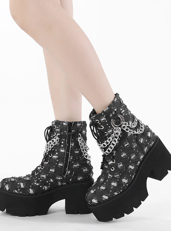 Haig Chain Platform Thick Thick Heel Boot