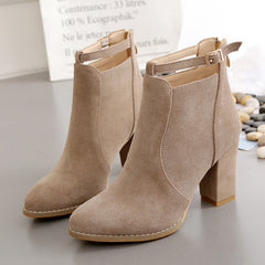 Thick Heels Back Zipper Martin Boots