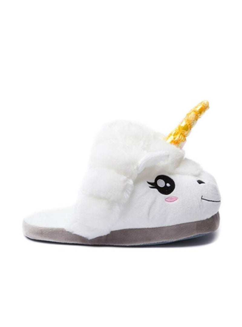 1Pair Plush Unicorn Slippers For Grown Ups