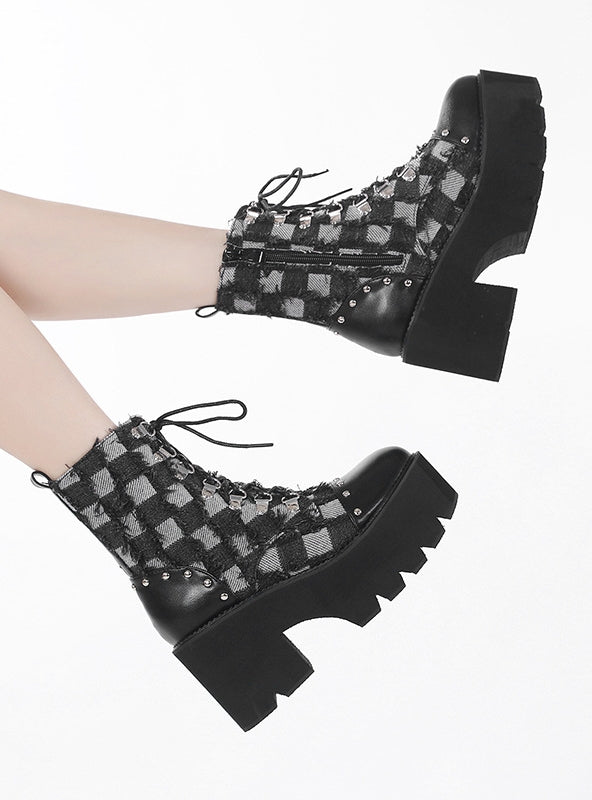 Women's Thick Chain and Thick Heel Boots Shoes