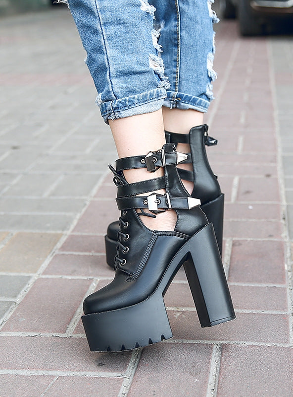 Nightclub Platform Ankle Boots Martin Boots