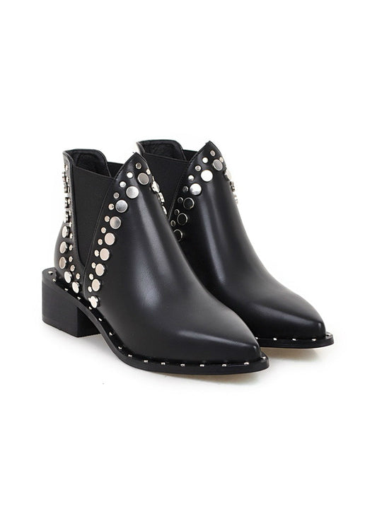 Women Boots Pointed Toe Black Ankle Boots