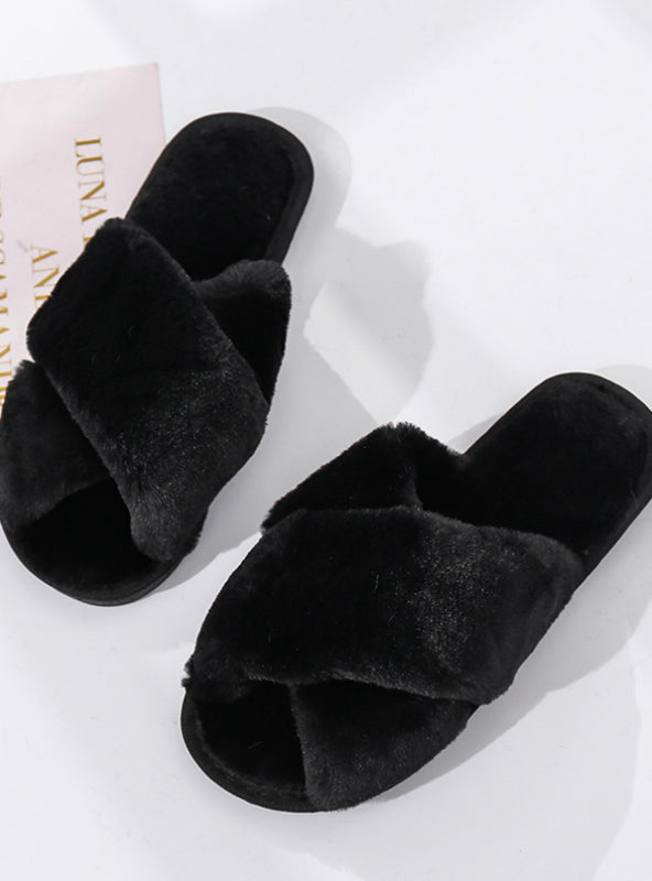 Winter Women House Slippers Faux Fur