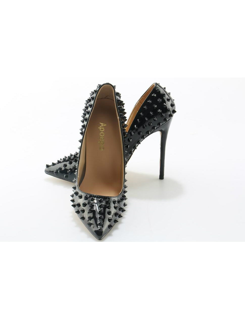 Stiletto Heels Pump Black Patent Leather Heels Spikes