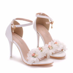 Flower-billed Roman High Heels Sandals