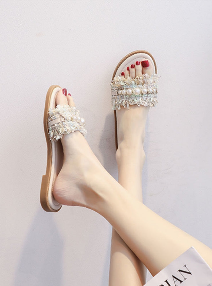 Pearl Flat Sandals and Slippers