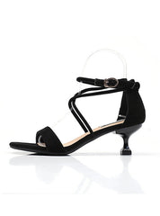 Square Toe Crossed Buckles Sandals