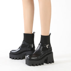 Socks Waterproof Platform High Hheel Thick Bottom Boots