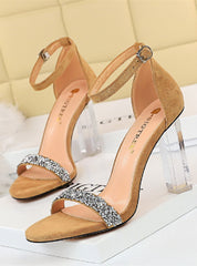 Women Transparent Rhinestones Sandals