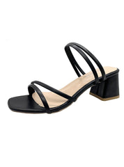 Thick-heeled Square Sandals Slipper