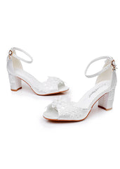 7 cm Shallow Lace Flower Sandals