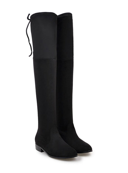 Shoes Square Low Heel Women Over The Knee Boots
