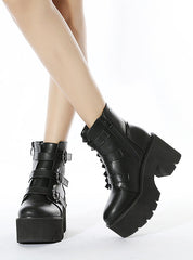 Belt Buckle Foam Thick-soled Female Booties