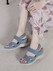 Round Head Loop Wedge Sandals