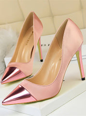 Silk Stitching Pointed High Heels