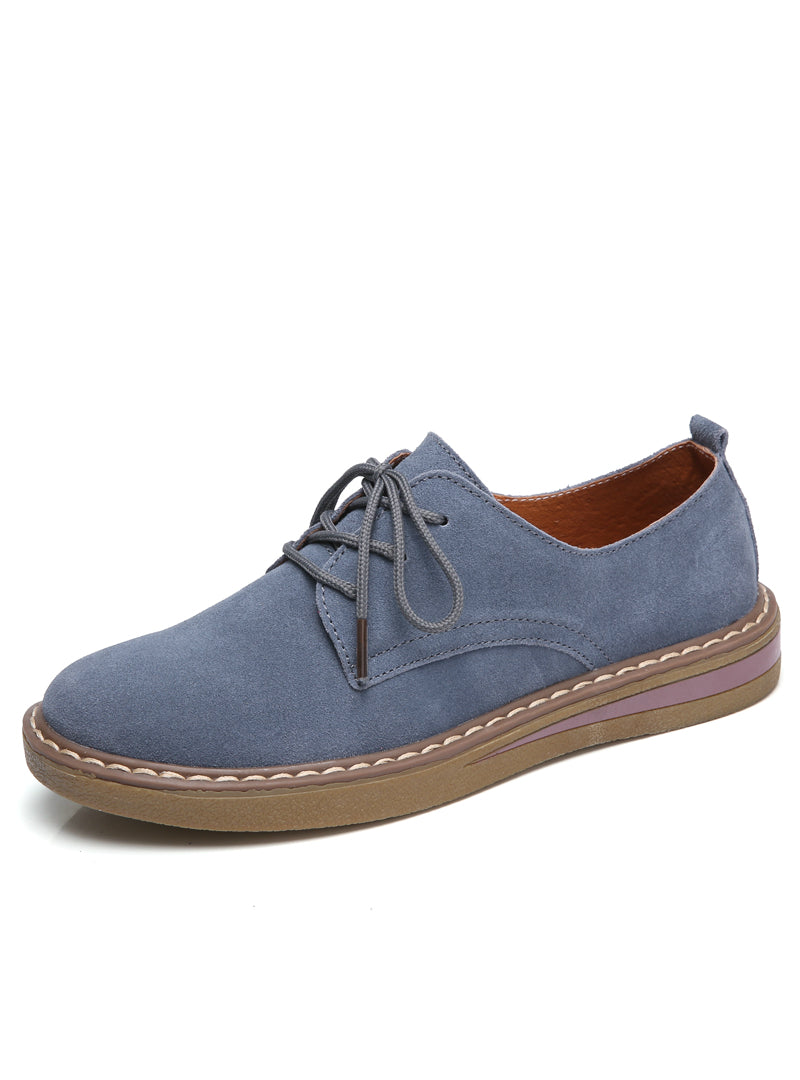 Sneakers Oxford Flats Shoes Leather Suede Lace Up