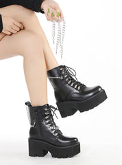 Middle Metal Chain Martin Boots