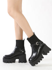 Socks Waterproof Platform High Heel Thick Booties