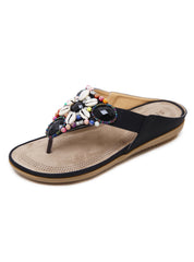 Bohemian Beach Seaside Retro Beaded Shell Slippers