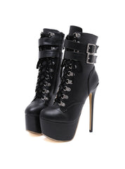 16cm Thin Heel Platform High Heel Boots