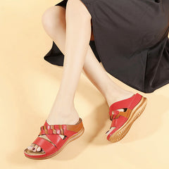 Retro Round-headed Spliced Women Slipper