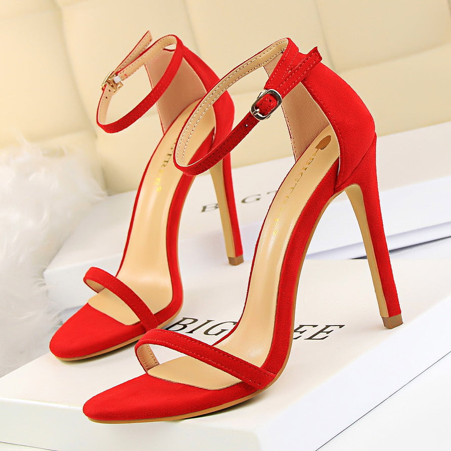 Suede Super High Heel Sandals