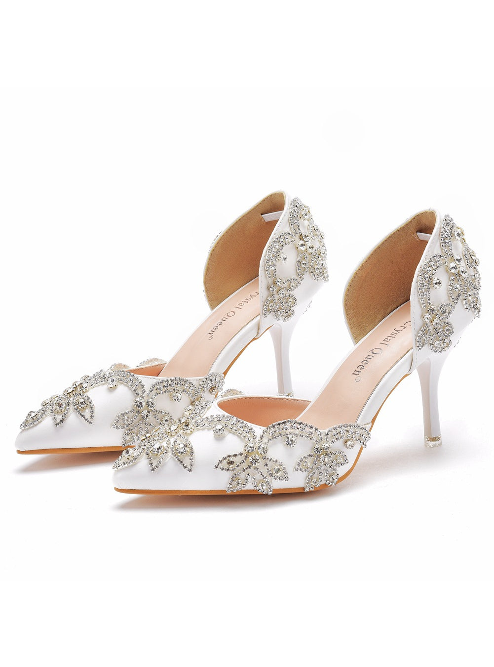 8 CM Rhinestone Thin Heel Pointed Sandals