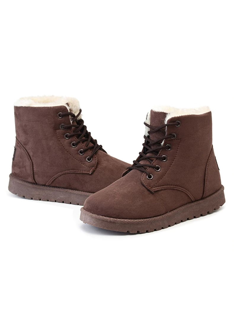 Winter Boots Suede Ankle Snow Boots Female Warm Fur