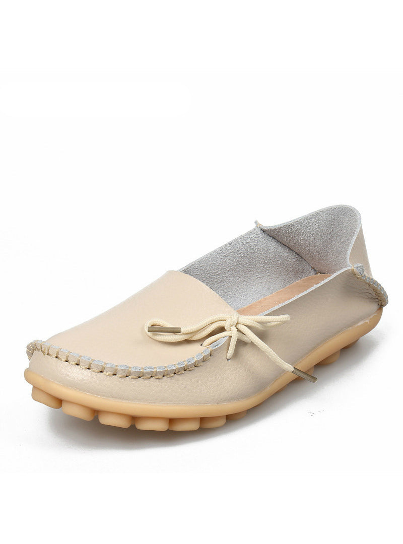 Leather Shoes Mother Loafers Soft Leisure Flats