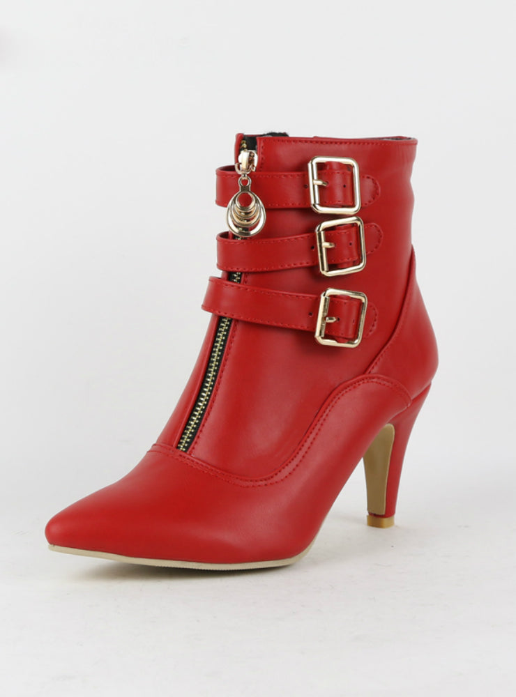 Women Boots High Heels Ankle Boots Pointed