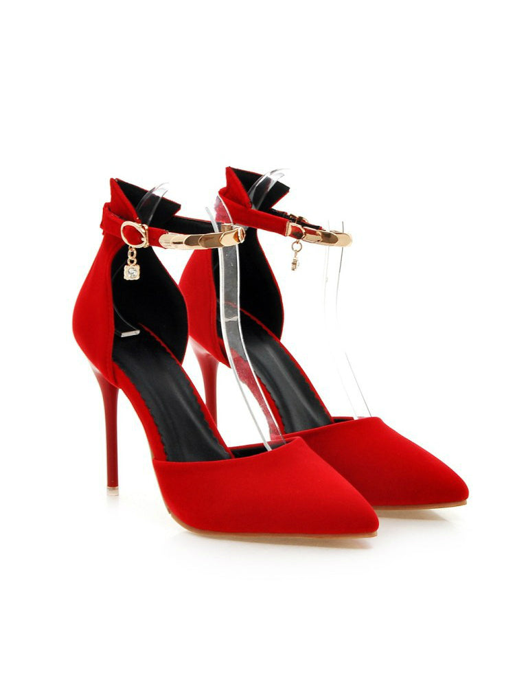 Women Sexy Party Shoes Point Toe Pumps Autumn Red