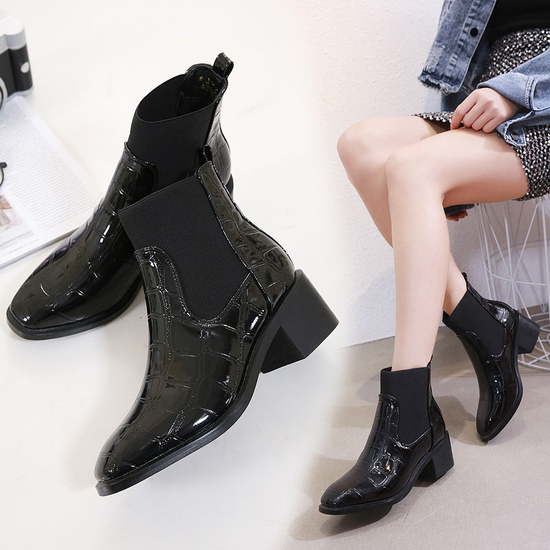 Women Knitting Martin Thick Boots