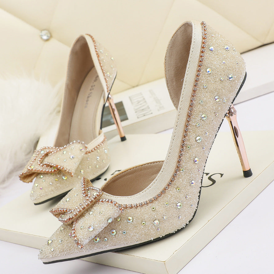 Pointed Shallow Drilling Stiletto Heels Shoes