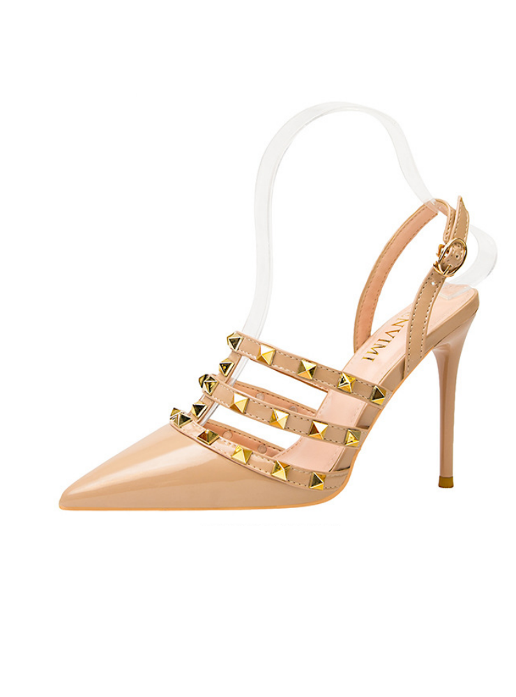 Women Thin-pointed Rivet Sandals