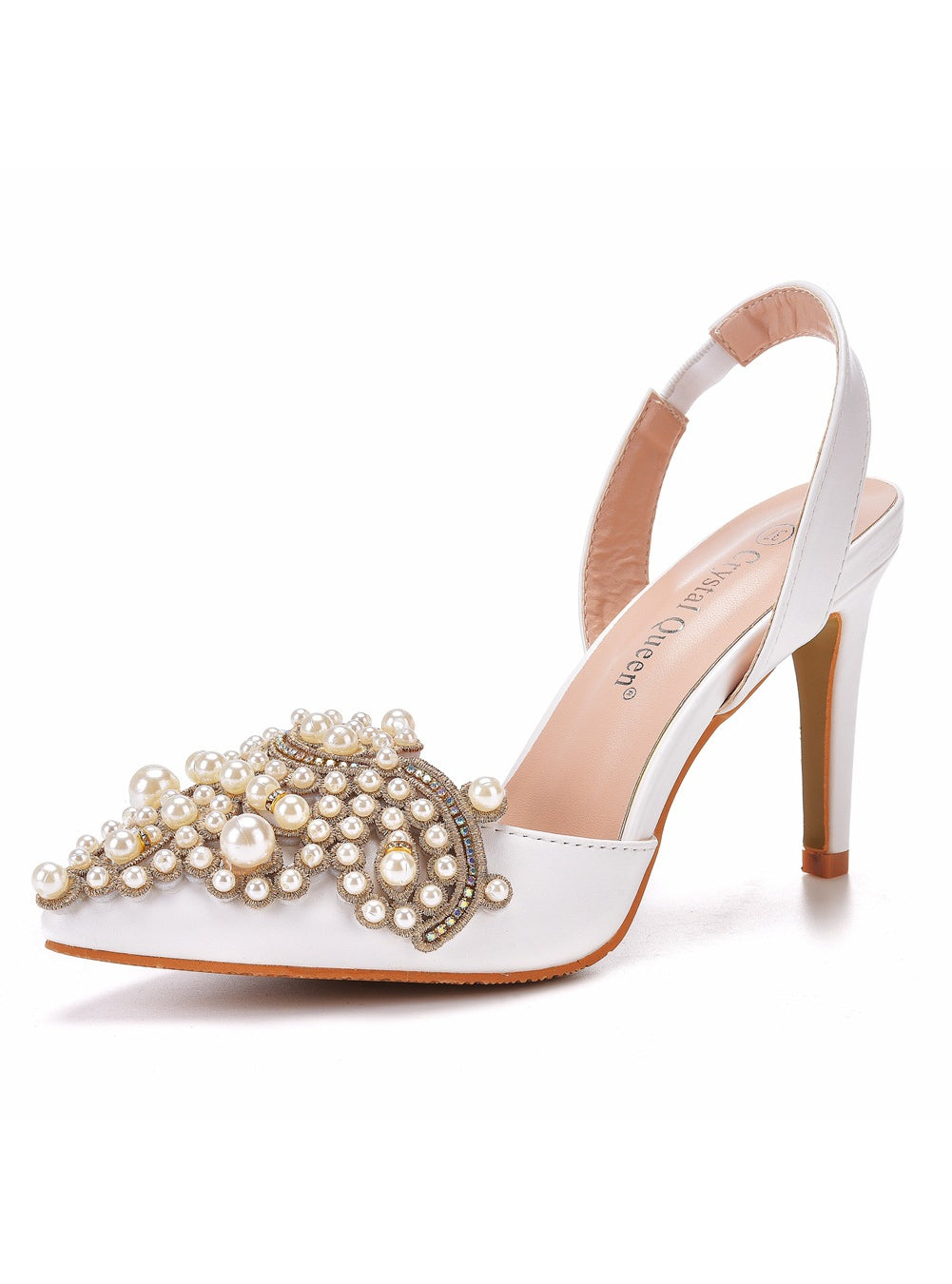 Beaded High Heels With Pointed Toes