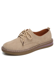 Sneakers Oxford Flats Shoes Leather Suede Lace Up