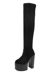 High-heeled Thick-heeled Slim Over-the-knee Elastic Boots