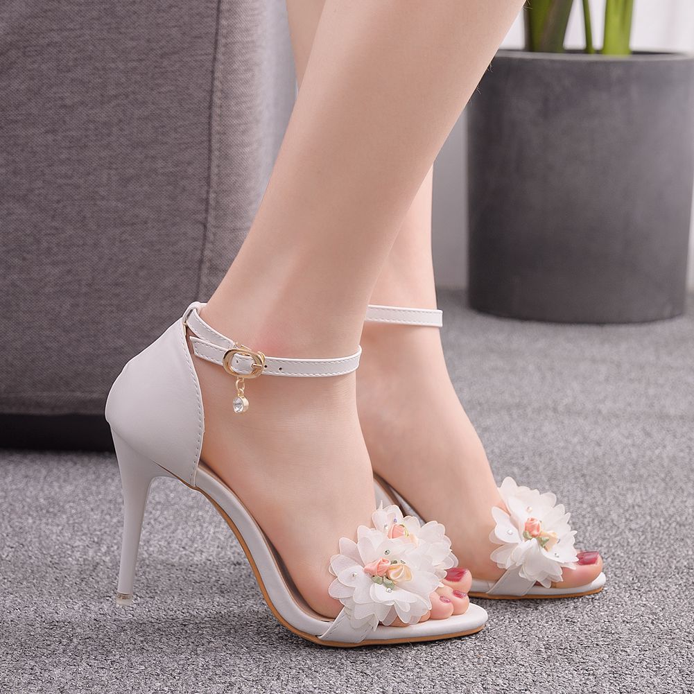 Flower-billed Roman High Heels Sandals