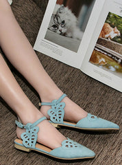 Women Flats Shoes Cover Toe Solid Shallow Buckle