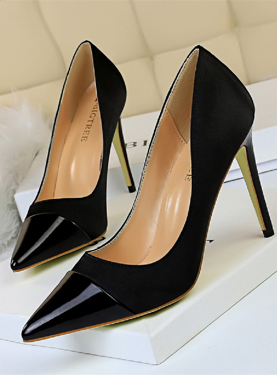 Silk Stitching Pointed High Heels