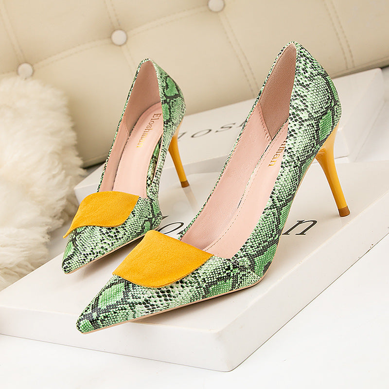 Serpentine Pointed Thin Heels High Heels