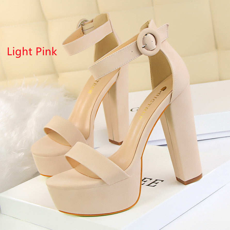 Open-toed thick waterproof platform sandals