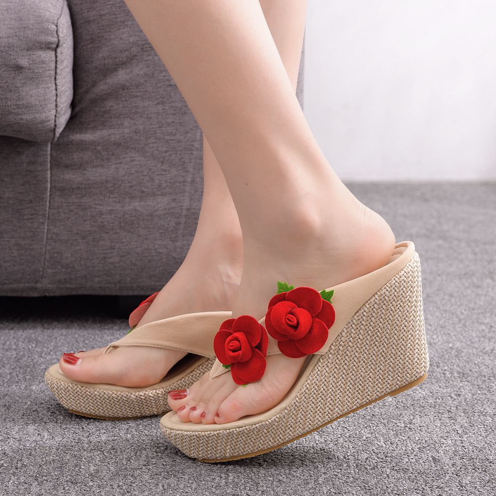 Bohemian Waterproof Platform Wedge Slippers