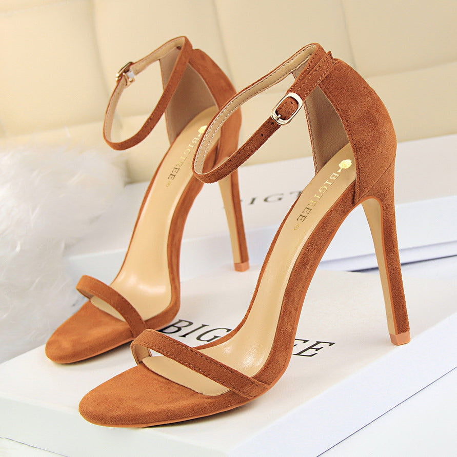 Suede Super High Heel Sandals