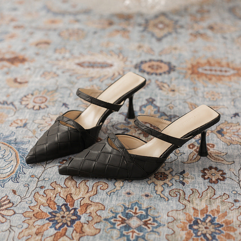 Baotou Half-slipper Pointed Heel Sandals